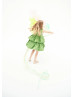 Green Taffeta Pleated Short Flower Girl Dress